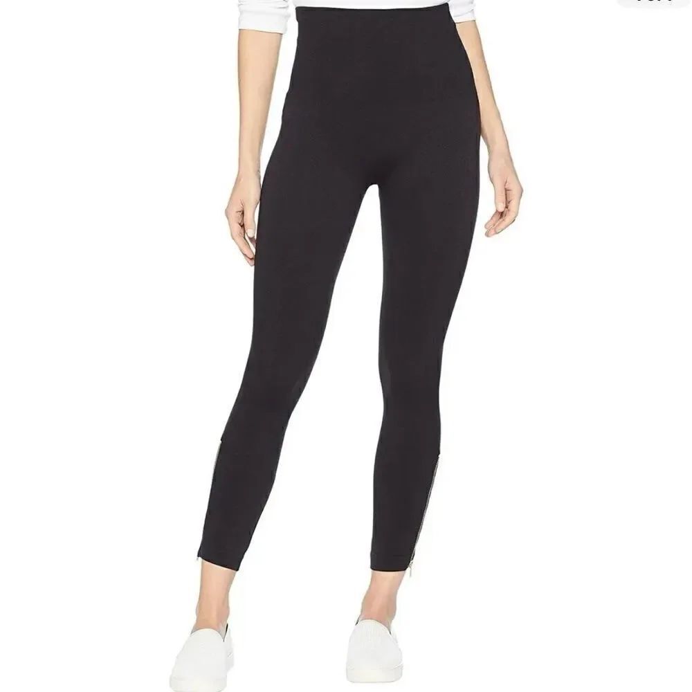 Spanx Look At Me Now Seamless Side Zip Crop Leggings In Black Size XL